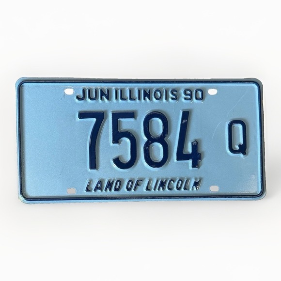 Other - 1990 Illinois License Plate Land of Lincoln 7584 Q